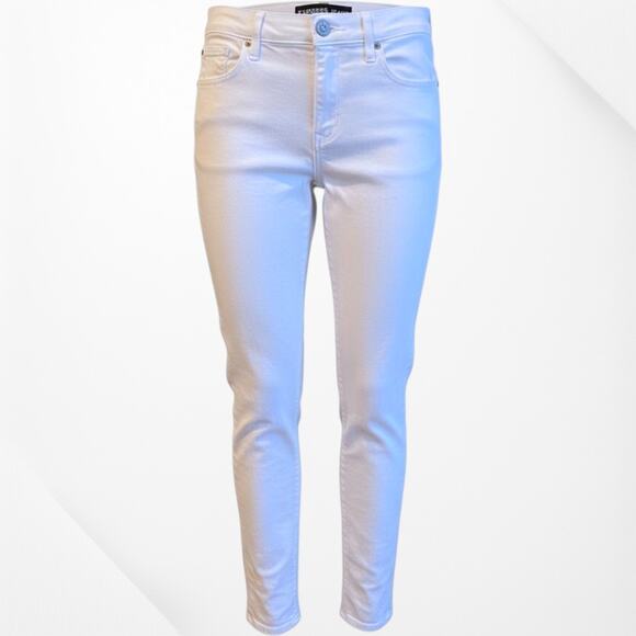 Express White Denim Jeans Legging Mid Rise Stretch Size 4R - Picture 1 of 7